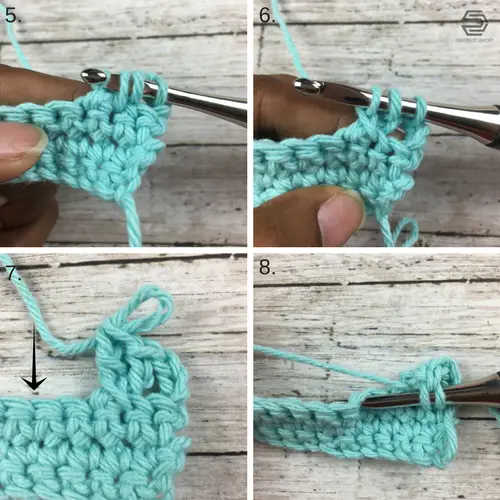 Crossed Extended Double Crochet stitch tutorial 