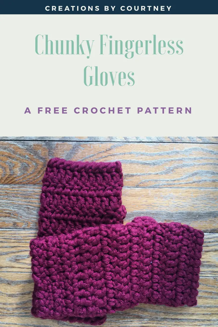 Free Crochet Pattern: Chunky Fingerless Gloves. Grab 94 yards of your fav bulky yarn, and get started today.