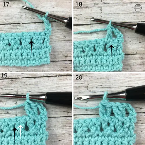 Crossed Extended Double Crochet Tutorial