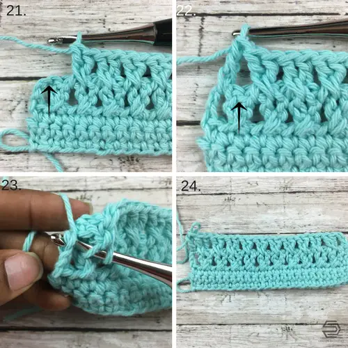 Crossed Extended Double Crochet Tutorial 