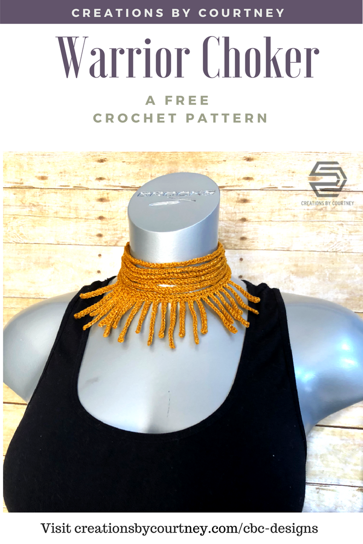 Warrior Choker, a free crochet pattern #CBCDesigns #crochet