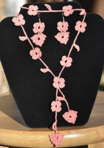 Bloom Necklace and Earring Set by Natali's Crochet