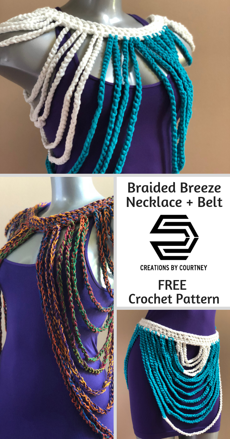 Braided Breeze Necklace + Belt, a free crochet pattern