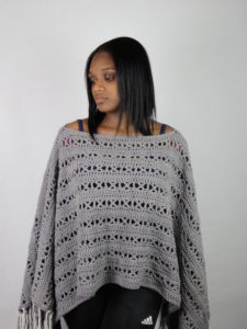 X-capade Poncho, a crochet pattern using worsted weight yarn.