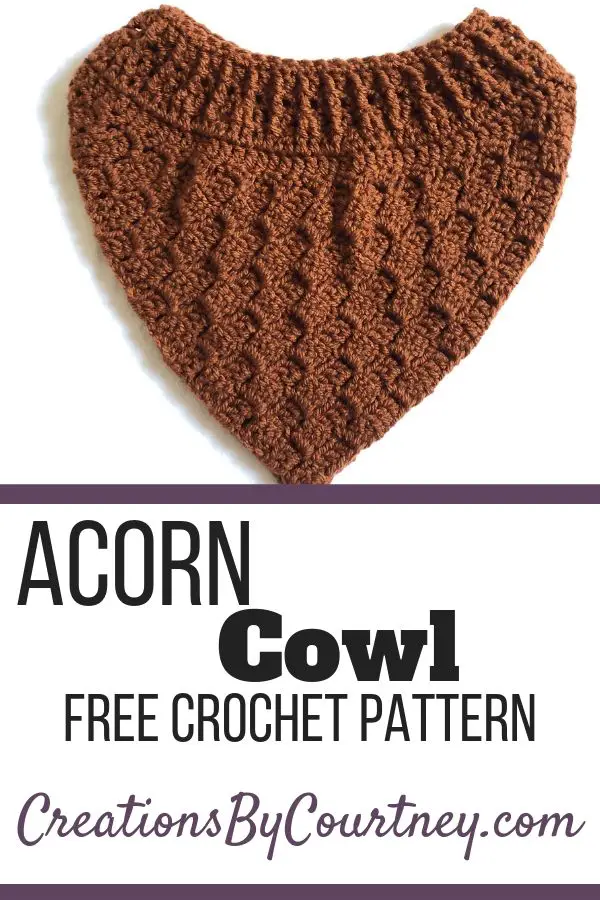 The Acorn Cowl is a crochet pattern that offers C2C and front post extended stitches to create a unique wearable accessory that can be worn alone or under outerwear. 