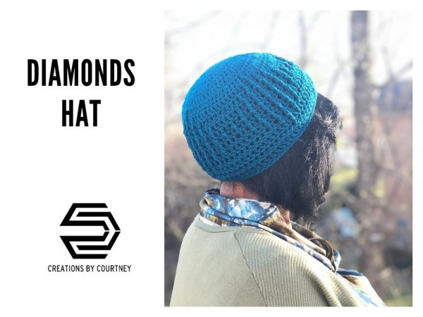 Surround your crown in diamonds created with extended post stitches. This is an intermediate crochet pattern available in three sizes.