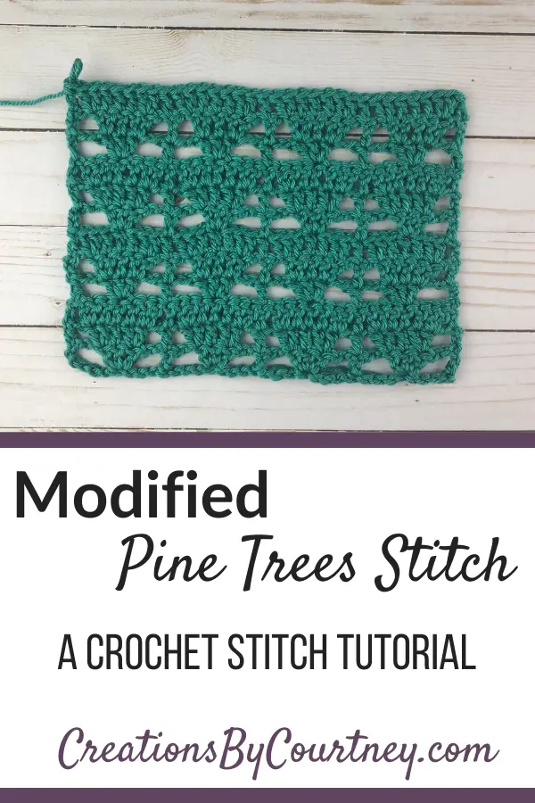 The Modified Pine Trees Stitch offerings alternating lacy and slid sections that can be worked flat and in the round. 