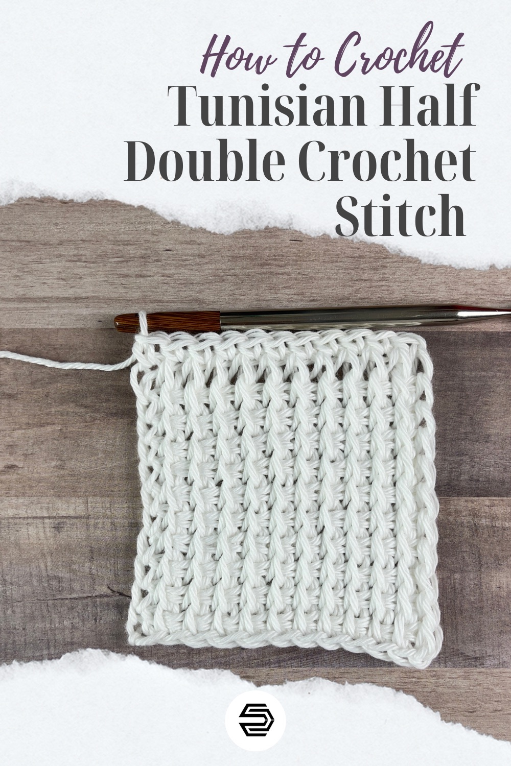 Learn how to create the tunisian half double crochet stitch. This stitch creates a lovely texture with no curl like some tunisian crochet stitches. Also see two examples of how this stitch is written in pattern form.