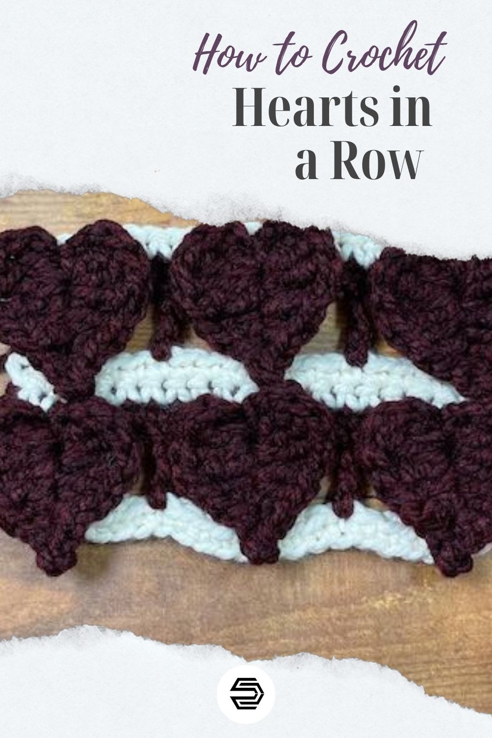 Learn how to create crochet hearts in a row that can be used in a variety of projects.