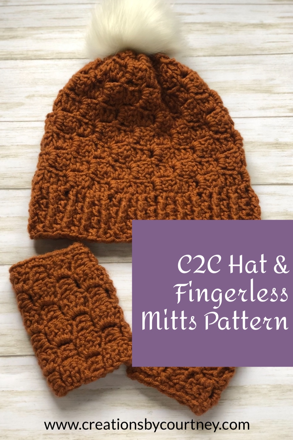 Make a corner to corner hat and fingerless mitts set for the whole family with a chunky yarn. With three sizes, and tips on adjusting the size, whip up a few sets to be warm and stylish all winter long.