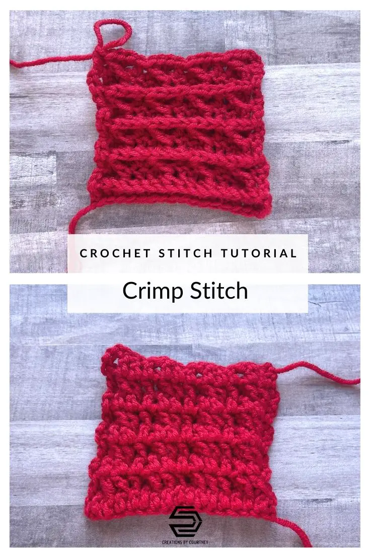 Learn how to make the crimp stitch with Creations by Courtney. This picture tutorial shows each step, and includes standard written directions for a starting chain and foundation stitches. 