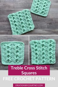 Treble Cross Stitch Crochet Square - Creations By Courtney