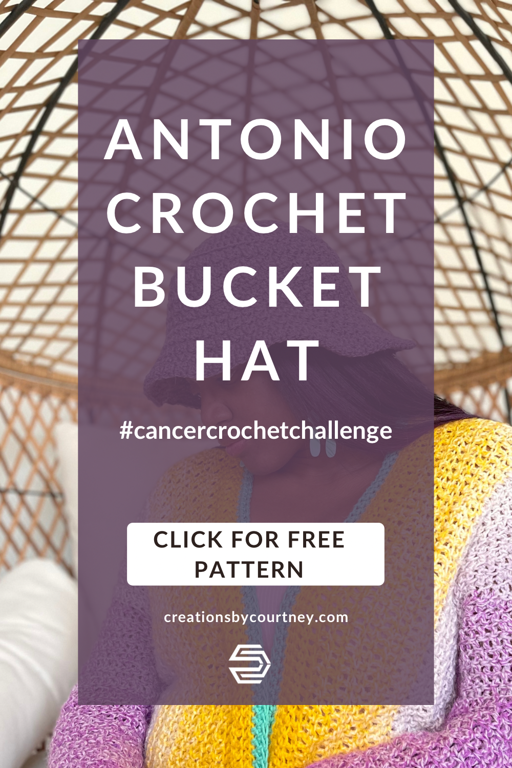 Follow this free pattern to make a crochet bucket hat with subtle texture from just two stitches. Learn about the inspiration behind this design while learning about cancer. #crochetcancerchallenge