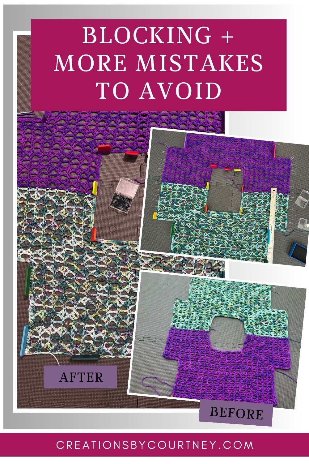 Learn 8 mistakes to avoid when making a crochet garment, such as not blocking the crochet fabric.