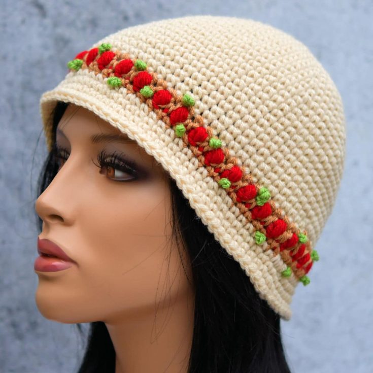 Image for Rosebud Women's Bucket Hat Crochet Pattern